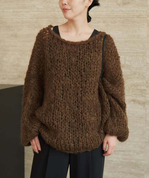 plage(プラージュ)の「《追加》HAND KNIT ジャンボタム プルオーバー(ニット/セーター・レディース・アイボリー/レッド/ブラウン/サックスブルー・FREE)」の17枚目の写真