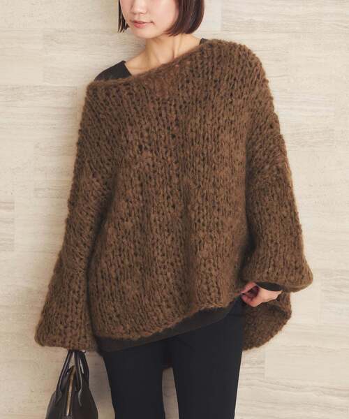 plage(プラージュ)の「《追加》HAND KNIT ジャンボタム プルオーバー(ニット/セーター・レディース・アイボリー/レッド/ブラウン/サックスブルー・FREE)」の10枚目の写真