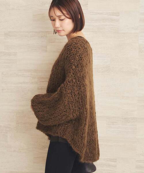 plage(プラージュ)の「《追加》HAND KNIT ジャンボタム プルオーバー(ニット/セーター・レディース・アイボリー/レッド/ブラウン/サックスブルー・FREE)」の11枚目の写真