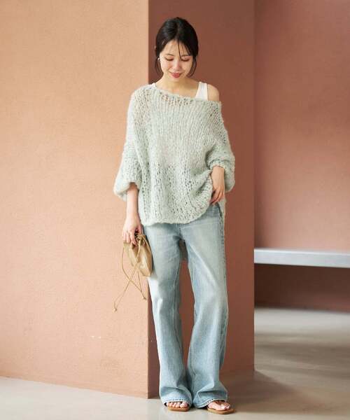 plage(プラージュ)の「《追加》HAND KNIT ジャンボタム プルオーバー(ニット/セーター・レディース・アイボリー/レッド/ブラウン/サックスブルー・FREE)」の14枚目の写真