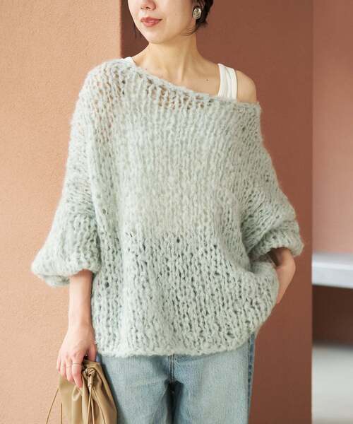 plage(プラージュ)の「《追加》HAND KNIT ジャンボタム プルオーバー(ニット/セーター・レディース・アイボリー/レッド/ブラウン/サックスブルー・FREE)」の17枚目の写真