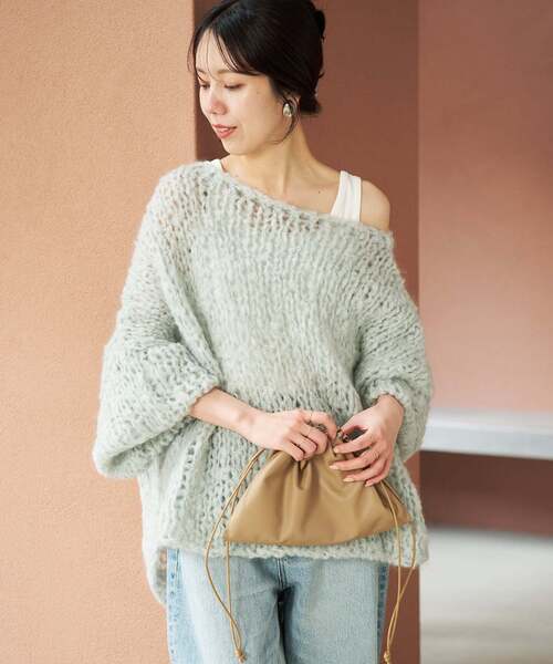 plage(プラージュ)の「《追加》HAND KNIT ジャンボタム プルオーバー(ニット/セーター・レディース・アイボリー/レッド/ブラウン/サックスブルー・FREE)」の18枚目の写真