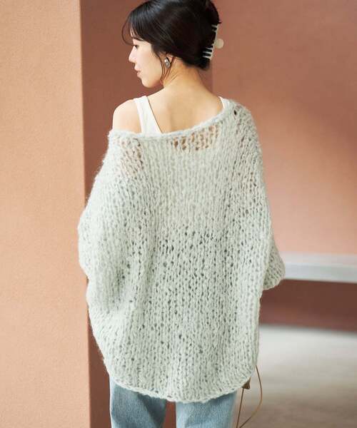 plage(プラージュ)の「《追加》HAND KNIT ジャンボタム プルオーバー(ニット/セーター・レディース・アイボリー/レッド/ブラウン/サックスブルー・FREE)」の21枚目の写真