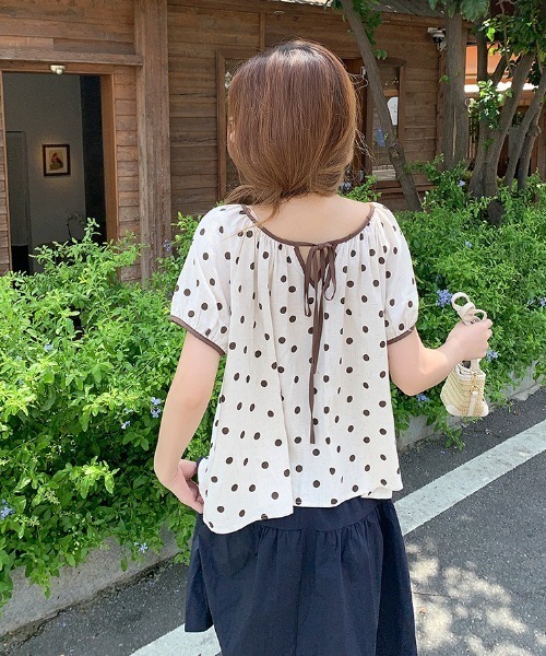 FAVORITO(ファヴォリート)の「ドット柄ブラウス(シャツ/ブラウス・レディース・ブラック/ブラウン・S/M/L)」の10枚目の写真