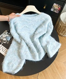 クルーネック ニットトップス