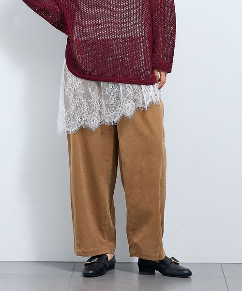 HONEYSUCKLE ROSE(ハニーサックルローズ)の「《セットアップ可/ウエストゴム》コーデュロイコクーンパンツ(その他パンツ・レディース・ベージュ/アイボリー/チャコールグレー・03/04/05)」の3枚目の写真
