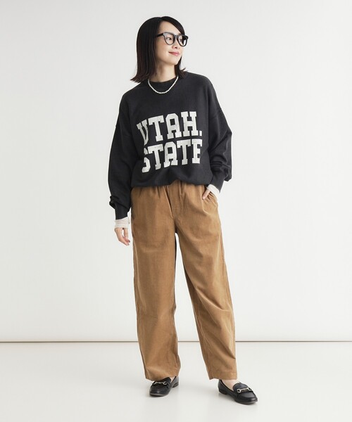 HONEYSUCKLE ROSE(ハニーサックルローズ)の「《セットアップ可/ウエストゴム》コーデュロイコクーンパンツ(その他パンツ・レディース・ベージュ/アイボリー/チャコールグレー・03/04/05)」の18枚目の写真