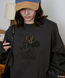 PUBLUX/パブリュクス Minnie Mouse/ミニーマウス/ レオパード柄 ドッキング スウェット 限定展開