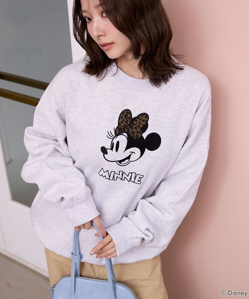 PUBLUX(パブリュクス)の「PUBLUX/パブリュクス Minnie Mouse/ミニーマウス/ レオパード柄 ドッキング スウェット 限定展開(スウェット・レディース・ブラウン/チャコールグレー/ライトグレー・フリ-)」の10枚目の写真