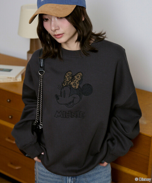 PUBLUX(パブリュクス)の「PUBLUX/パブリュクス Minnie Mouse/ミニーマウス/ レオパード柄 ドッキング スウェット 限定展開(スウェット・レディース・ブラウン/チャコールグレー/ライトグレー・フリ-)」の20枚目の写真