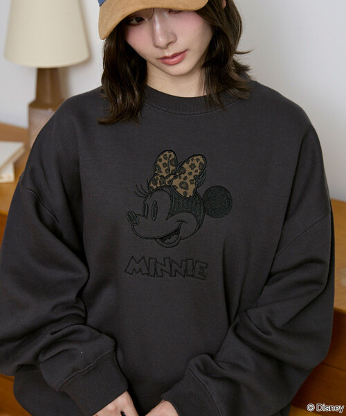 PUBLUX(パブリュクス)の「PUBLUX/パブリュクス Minnie Mouse/ミニーマウス/ レオパード柄 ドッキング スウェット 限定展開(スウェット・レディース・ブラウン/チャコールグレー/ライトグレー・フリ-)」の21枚目の写真