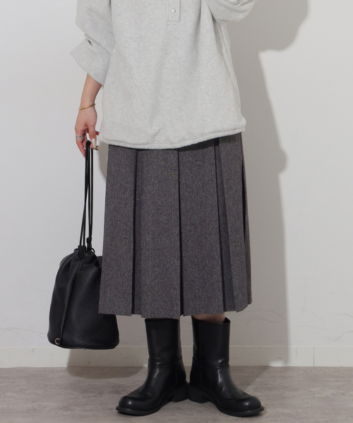 JOURNAL STANDARD relume(ジャーナルスタンダード レリューム)の「ツイーディープリーツミディスカート(スカート・レディース・ブラック/ブラウン・38/36)」の19枚目の写真