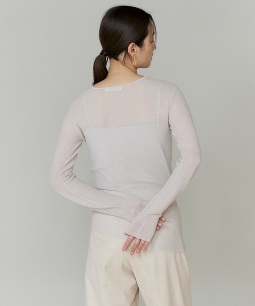la veille by SUPERIOR CLOSET(ラベイユバイスーペリアクローゼット)の「シアーギャザープルオーバー(ニット/セーター・レディース・ブラック/グレイッシュベージュ・9号)」の13枚目の写真