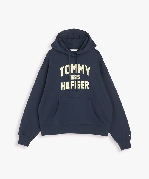 TOMMY HILFIGER(トミーヒルフィガー)の「バーシティフロッキーリラックスパーカー(スウェット・レディース・ネイビー/グレー・X-SMALL/SMALL)」の7枚目の写真