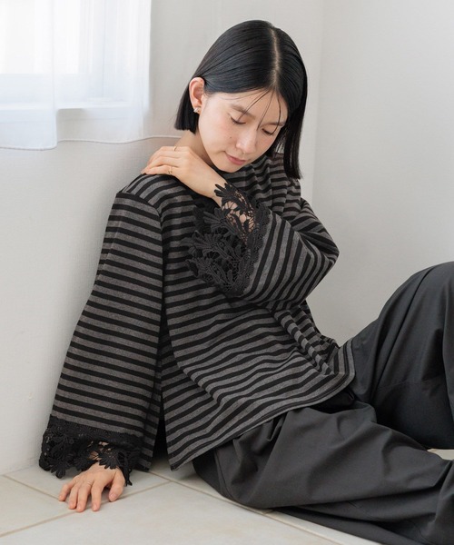 studio CLIP(スタディオクリップ)の「【WEB限定】ワイドレースプルオーバー(Tシャツ/カットソー・レディース・その他9/その他7/その他8・FREE)」の2枚目の写真