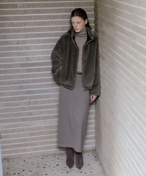 TILL I DIE（ティルアイダイ）の「ウールHラインマキシスカート [TIWT04SK01]_ベージュ（スカート・レディース・ベージュ・SMALL/MEDIUM）」の2枚目の写真