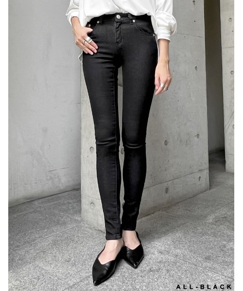 Re:EDIT（リエディ）の「[販売枚数109万枚!][小さい/大きいサイズ有]ストレッチスキニーデニムパンツ（デニムパンツ・レディース・ネイビー/ブルー/ブラック/ライトブルー/ダークブラック/グレー・XXX-LARGE/XX-LARGE/XX-SMALL/SMALL/LARGE/X-SMALL/X-LARGE/MEDIUM）」の15枚目の写真