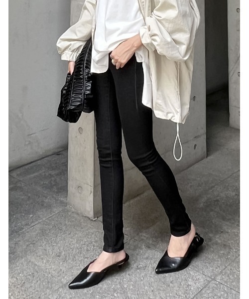 Re:EDIT（リエディ）の「[販売枚数109万枚!][小さい/大きいサイズ有]ストレッチスキニーデニムパンツ（デニムパンツ・レディース・ネイビー/ブルー/ブラック/ライトブルー/ダークブラック/グレー・XXX-LARGE/XX-LARGE/XX-SMALL/SMALL/LARGE/X-SMALL/X-LARGE/MEDIUM）」の12枚目の写真