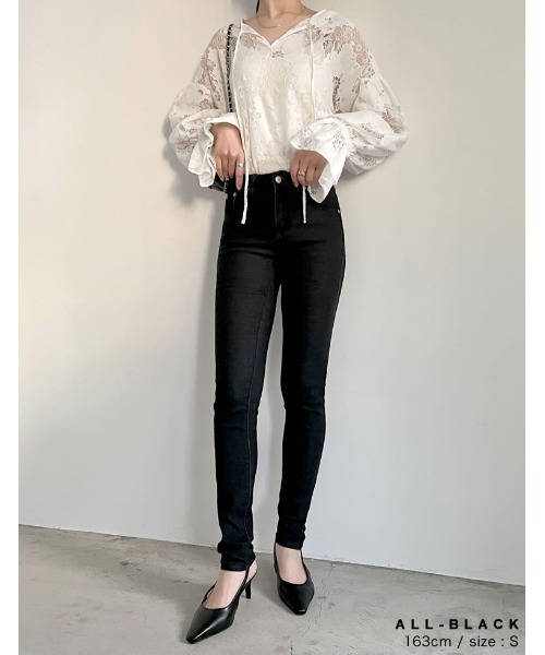 Re:EDIT（リエディ）の「[販売枚数109万枚!][小さい/大きいサイズ有]ストレッチスキニーデニムパンツ（デニムパンツ・レディース・ネイビー/ブルー/ブラック/ライトブルー/ダークブラック/グレー・XXX-LARGE/XX-LARGE/XX-SMALL/SMALL/LARGE/X-SMALL/X-LARGE/MEDIUM）」の11枚目の写真