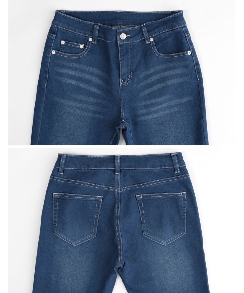 Re:EDIT（リエディ）の「[販売枚数109万枚!][小さい/大きいサイズ有]ストレッチスキニーデニムパンツ（デニムパンツ・レディース・ネイビー/ブルー/ブラック/ライトブルー/ダークブラック/グレー・XXX-LARGE/XX-LARGE/XX-SMALL/SMALL/LARGE/X-SMALL/X-LARGE/MEDIUM）」の8枚目の写真