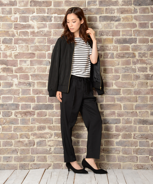 CIAOPANIC TYPY（チャオパニックティピー）の「【WEB限定】【さらさらUV】ボーダーボートネックTシャツ（Tシャツ/カットソー・レディース・オフホワイト/キャメル/ブラック・FREE）」の8枚目の写真