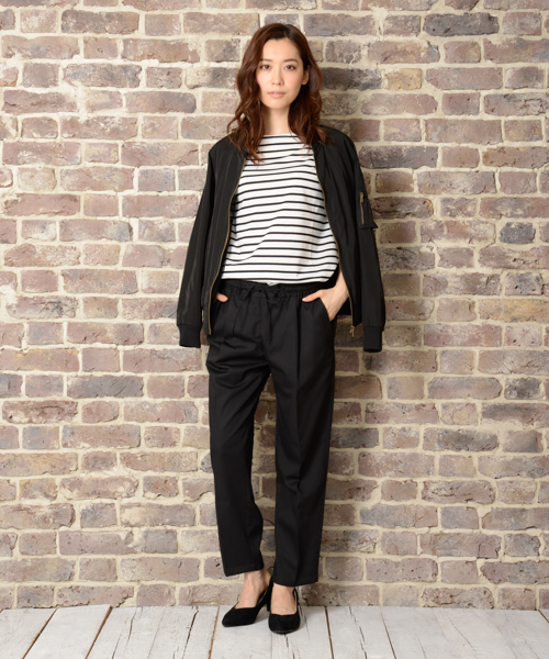 CIAOPANIC TYPY（チャオパニックティピー）の「【WEB限定】【さらさらUV】ボーダーボートネックTシャツ（Tシャツ/カットソー・レディース・オフホワイト/キャメル/ブラック・FREE）」の9枚目の写真