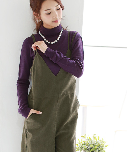 REAL CUBE(リアルキューブ)の「REAL CUBE ピーチスエードキャミオールインワン(つなぎ/オールインワン・レディース・ネイビー/テラコッタ/キャメル/ボルドー/カーキ・38)」の7枚目の写真