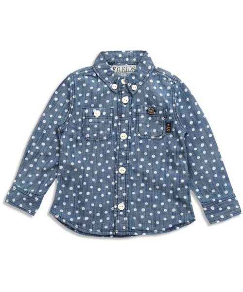 F.O.KIDS(エフオーキッズ)の「インディゴシャツ(シャツ/ブラウス・キッズ・チェック/その他/ドット/サックスブルー/レインボー/ストライプ・80/110/130/90/95/140/100/120)」の5枚目の写真