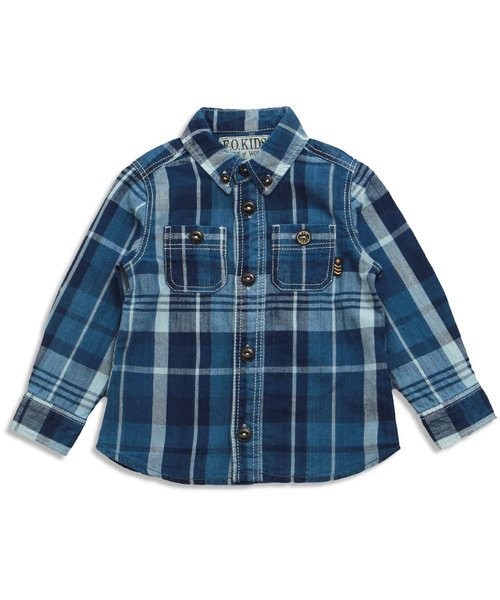 F.O.KIDS(エフオーキッズ)の「インディゴシャツ(シャツ/ブラウス・キッズ・チェック/その他/ドット/サックスブルー/レインボー/ストライプ・80/110/130/90/95/140/100/120)」の6枚目の写真