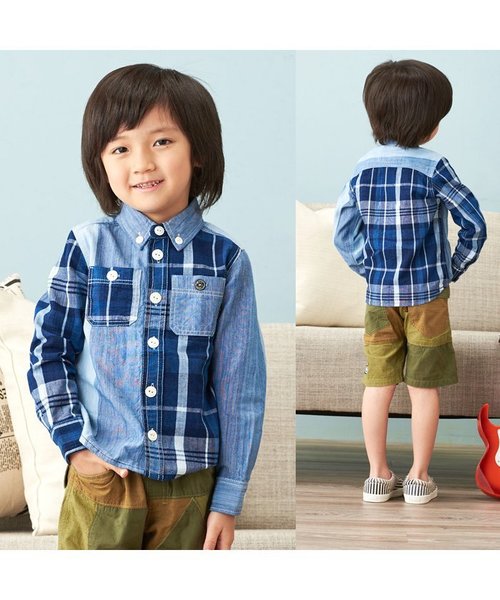 F.O.KIDS(エフオーキッズ)の「インディゴシャツ(シャツ/ブラウス・キッズ・チェック/その他/ドット/サックスブルー/レインボー/ストライプ・80/110/130/90/95/140/100/120)」の19枚目の写真