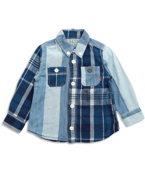 F.O.KIDS(エフオーキッズ)の「インディゴシャツ(シャツ/ブラウス・キッズ・チェック/その他/ドット/サックスブルー/レインボー/ストライプ・80/110/130/90/95/140/100/120)」の13枚目の写真