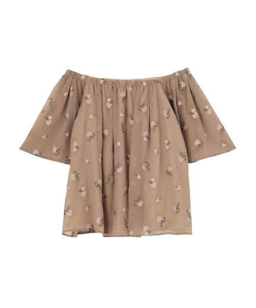 LAGUNAMOON（ラグナムーン）の「エンブロイダリーフレアーブラウス（シャツ/ブラウス・レディース・ベージュ/ブラック・FREE）」の2枚目の写真