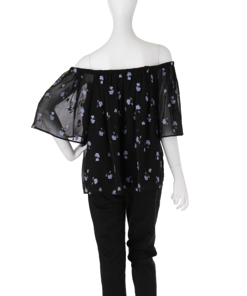 LAGUNAMOON（ラグナムーン）の「エンブロイダリーフレアーブラウス（シャツ/ブラウス・レディース・ベージュ/ブラック・FREE）」の8枚目の写真