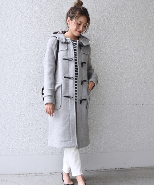 LONDON TRADITION（ロンドントラディション）の「LONDON TRADITION（ロンドン トラディション）: ロング ダッフル ◇（ダッフルコート・レディース・ライトグレー/ネイビー・SMALL/MEDIUM）」の8枚目の写真