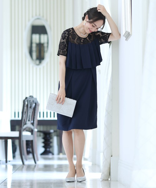 結婚式 服装 ネイビー