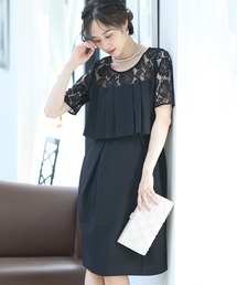 PourVous（プールヴー）の「ミニ丈&袖あり フォーマル タイト 大きいサイズ 結婚式 ワンピースドレス オケージョンドレス お呼ばれ 二次会 成人式 同窓会 謝恩会 20代 30代（ドレス・レディース）」
