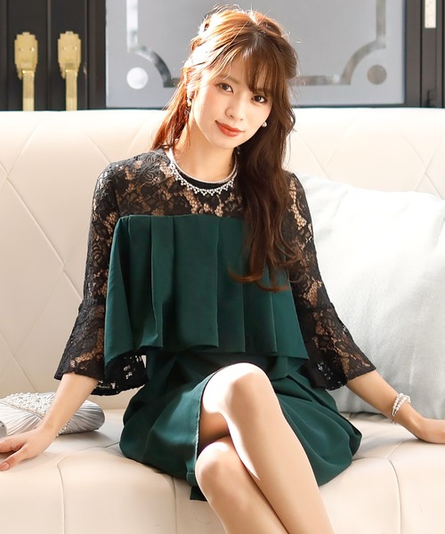 PourVous(プールヴー)の「ミニ丈&袖あり フォーマル タイト 大きいサイズ 結婚式 ワンピースドレス オケージョンドレス お呼ばれ 二次会 成人式 同窓会 謝恩会 20代 30代(ドレス・レディース・ブラック/ロイヤルブルー/グレー系その他/バーガンディー/グリーン/ピンクベージュ/パープル・S/M/L/XL/XXL/4L)」の3枚目の写真