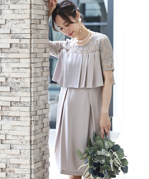 PourVous(プールヴー)の「ミニ丈&袖あり フォーマル タイト 大きいサイズ 結婚式 ワンピースドレス オケージョンドレス お呼ばれ 二次会 成人式 同窓会 謝恩会 20代 30代(ドレス・レディース・ブラック/ロイヤルブルー/グレー系その他/バーガンディー/グリーン/ピンクベージュ/パープル・S/M/L/XL/XXL/4L)」の22枚目の写真