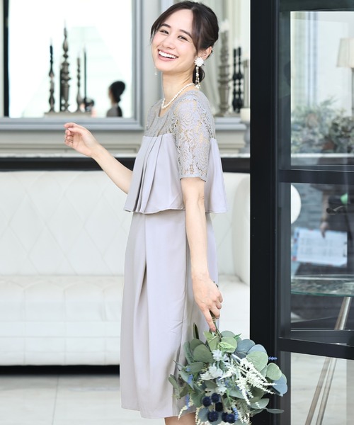 PourVous(プールヴー)の「ミニ丈&袖あり フォーマル タイト 大きいサイズ 結婚式 ワンピースドレス オケージョンドレス お呼ばれ 二次会 成人式 同窓会 謝恩会 20代 30代(ドレス・レディース・ブラック/ロイヤルブルー/グレー系その他/バーガンディー/グリーン/ピンクベージュ/パープル・S/M/L/XL/XXL/4L)」の21枚目の写真
