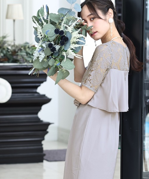 PourVous(プールヴー)の「ミニ丈&袖あり フォーマル タイト 大きいサイズ 結婚式 ワンピースドレス オケージョンドレス お呼ばれ 二次会 成人式 同窓会 謝恩会 20代 30代(ドレス・レディース・ブラック/ロイヤルブルー/グレー系その他/バーガンディー/グリーン/ピンクベージュ/パープル・S/M/L/XL/XXL/4L)」の19枚目の写真