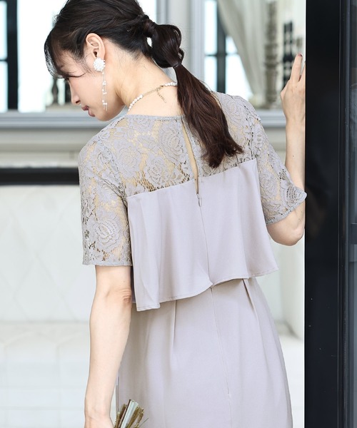 PourVous(プールヴー)の「ミニ丈&袖あり フォーマル タイト 大きいサイズ 結婚式 ワンピースドレス オケージョンドレス お呼ばれ 二次会 成人式 同窓会 謝恩会 20代 30代(ドレス・レディース・ブラック/ロイヤルブルー/グレー系その他/バーガンディー/グリーン/ピンクベージュ/パープル・S/M/L/XL/XXL/4L)」の18枚目の写真