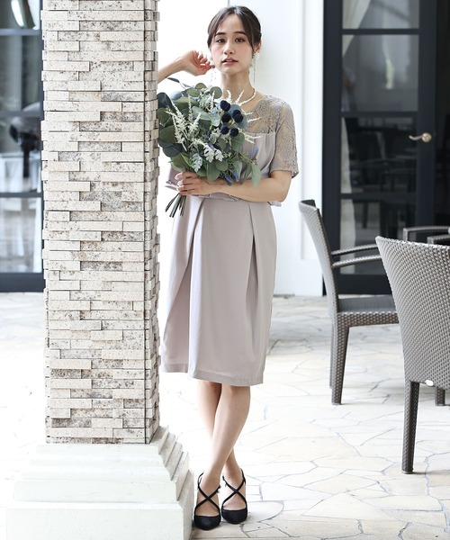 PourVous(プールヴー)の「ミニ丈&袖あり フォーマル タイト 大きいサイズ 結婚式 ワンピースドレス オケージョンドレス お呼ばれ 二次会 成人式 同窓会 謝恩会 20代 30代(ドレス・レディース・ブラック/ロイヤルブルー/グレー系その他/バーガンディー/グリーン/ピンクベージュ/パープル・S/M/L/XL/XXL/4L)」の17枚目の写真