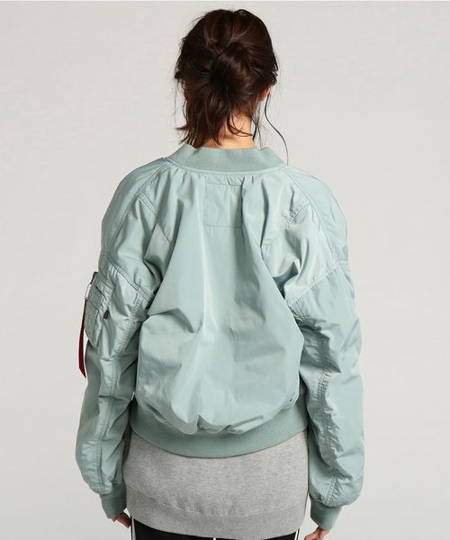 Alpha Industries（アルファインダストリーズ）の「【ALPHA】ドロップショルダーMA-1（MA-1・レディース・ライトグレー/ブラック/ベージュ/グリーン・M）」の10枚目の写真