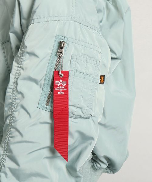 Alpha Industries（アルファインダストリーズ）の「【ALPHA】ドロップショルダーMA-1（MA-1・レディース・ライトグレー/ブラック/ベージュ/グリーン・M）」の6枚目の写真