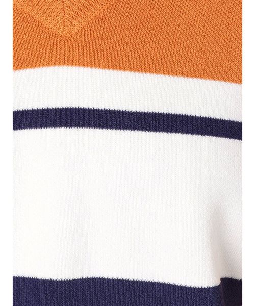 MURUA（ムルーア）の「ボーダーハーフスリーブニット（ニット/セーター・レディース・ホワイト/ブラック/オレンジ・FREE）」の10枚目の写真