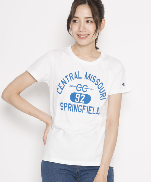 Champion(チャンピオン)の「【Champion 】18SS 選べる5カラークルーネックTシャツ【春夏新作】(Tシャツ/カットソー・レディース・グレー/ピンク/ホワイト/ブラック/ネイビー・L/M)」の1枚目の写真