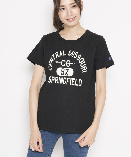 Champion(チャンピオン)の「【Champion 】18SS 選べる5カラークルーネックTシャツ【春夏新作】(Tシャツ/カットソー・レディース・グレー/ピンク/ホワイト/ブラック/ネイビー・L/M)」の2枚目の写真