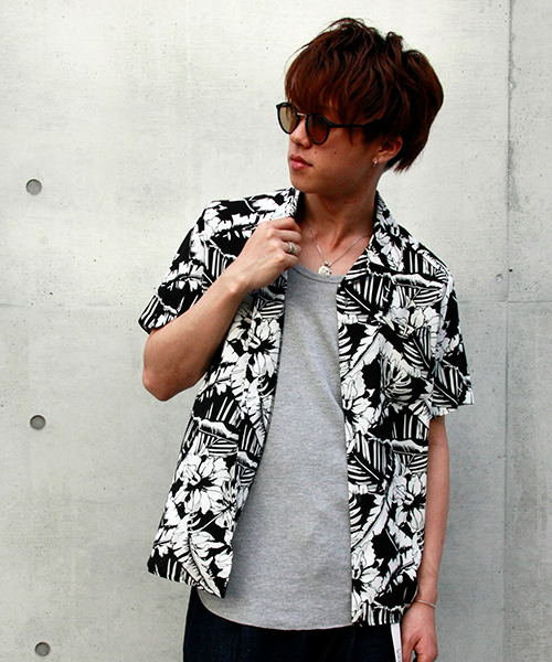 VENCEEXCHANGE（ヴァンスエクスチェンジ）の「WEB限定 トロピカル柄オープンカラーシャツ（シャツ/ブラウス・メンズ・ホワイト/ダークグレー・LARGE/MEDIUM）」の15枚目の写真