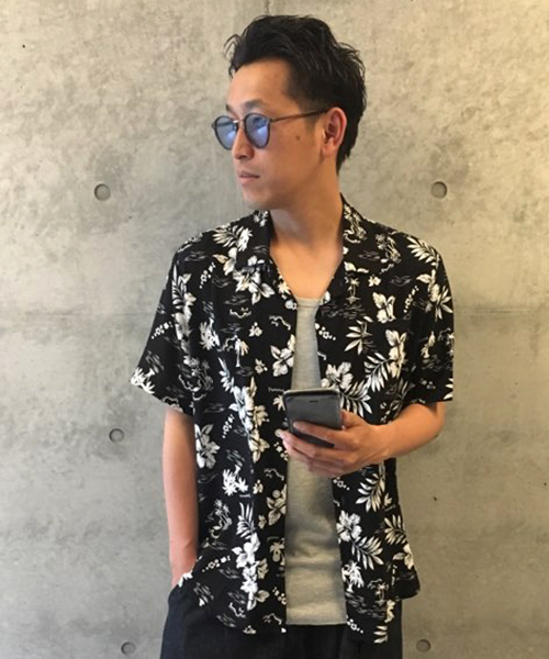 VENCEEXCHANGE（ヴァンスエクスチェンジ）の「WEB限定 トロピカル柄オープンカラーシャツ（シャツ/ブラウス・メンズ・ホワイト/ダークグレー・LARGE/MEDIUM）」の16枚目の写真