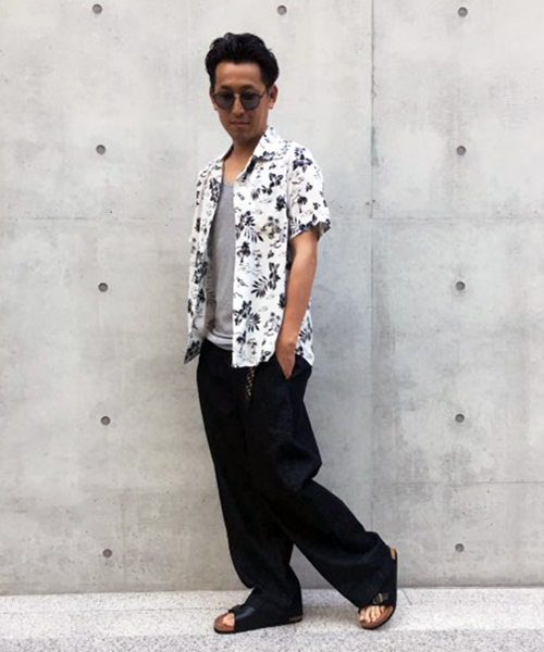 VENCEEXCHANGE（ヴァンスエクスチェンジ）の「WEB限定 トロピカル柄オープンカラーシャツ（シャツ/ブラウス・メンズ・ホワイト/ダークグレー・LARGE/MEDIUM）」の20枚目の写真